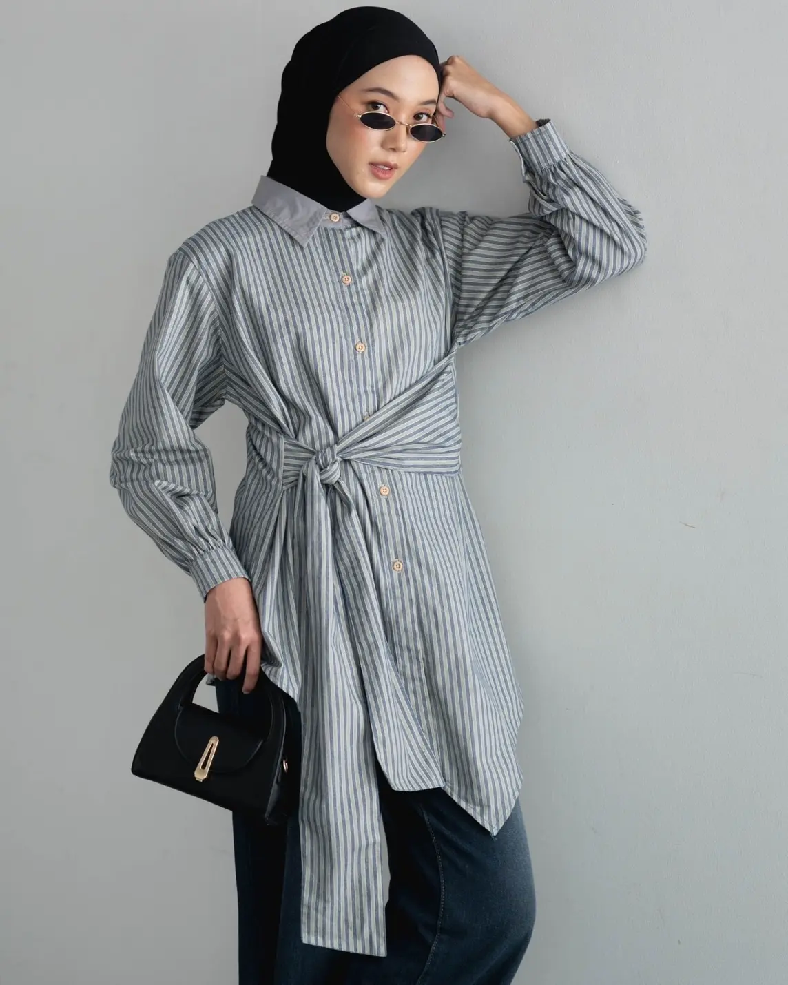 Rytse Stripe Shirt Grey
