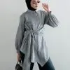 Rytse Stripe Shirt Grey - Image 2
