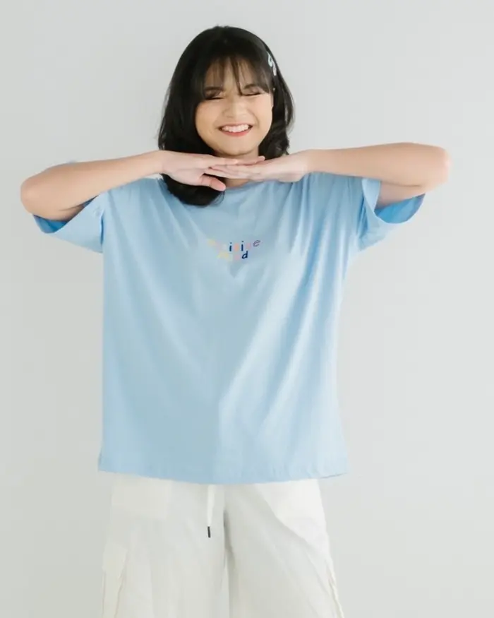 Positive Mind T-Shirt Sky Blue