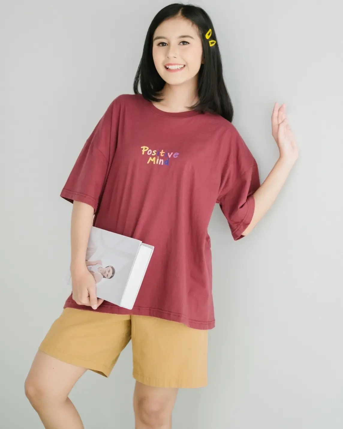 Positive Mind T-Shirt Red Plum - Image 2