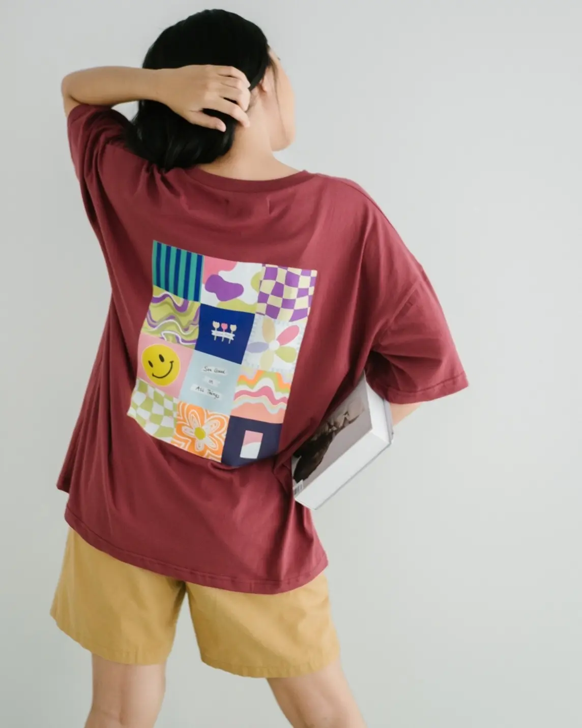 Positive Mind T-Shirt Red Plum - Image 3