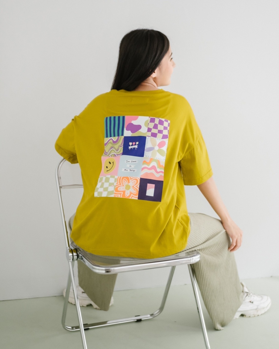 Positive Mind T-Shirt Light Mustard - Image 2