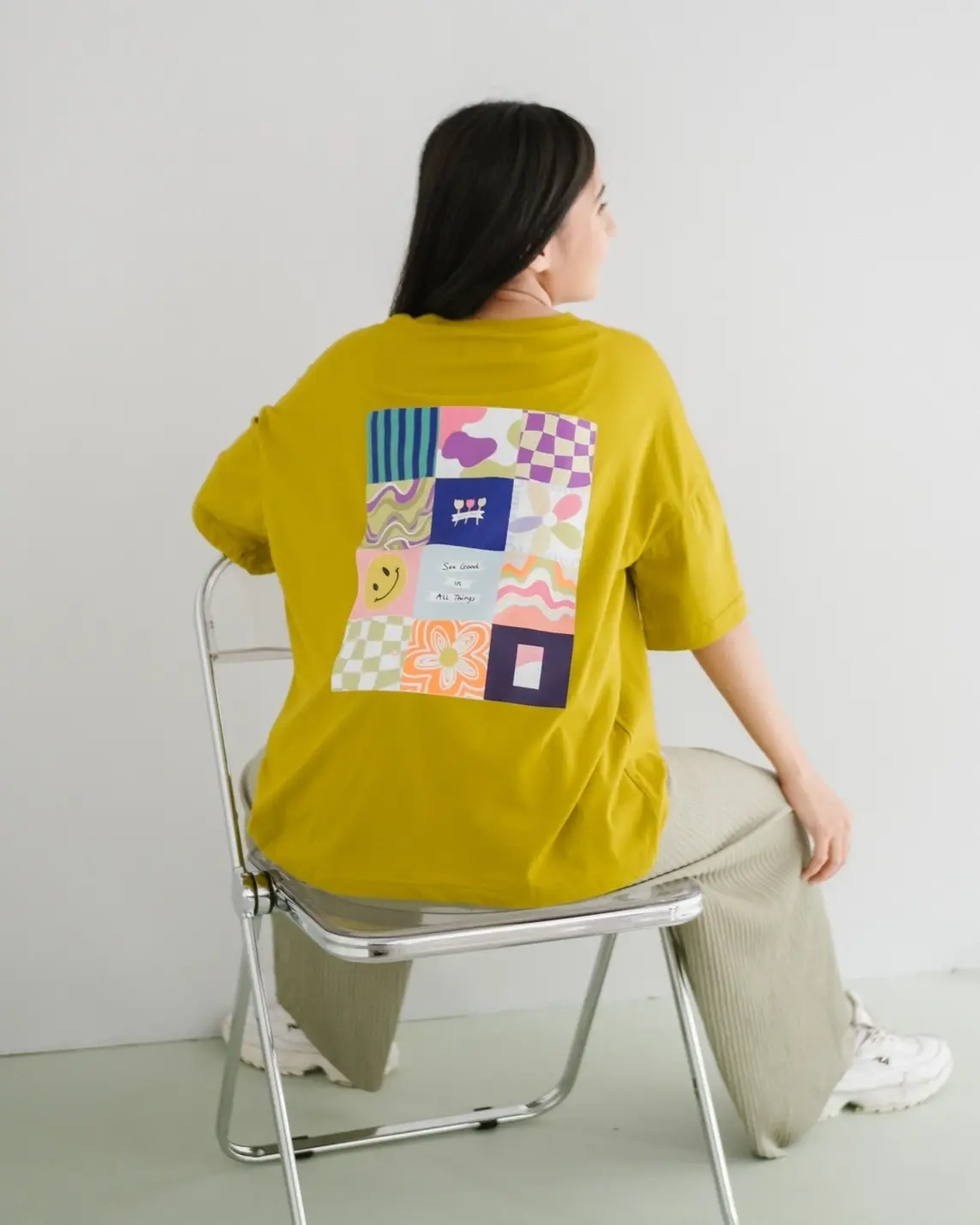 Positive Mind T-Shirt Light Mustard - Image 2
