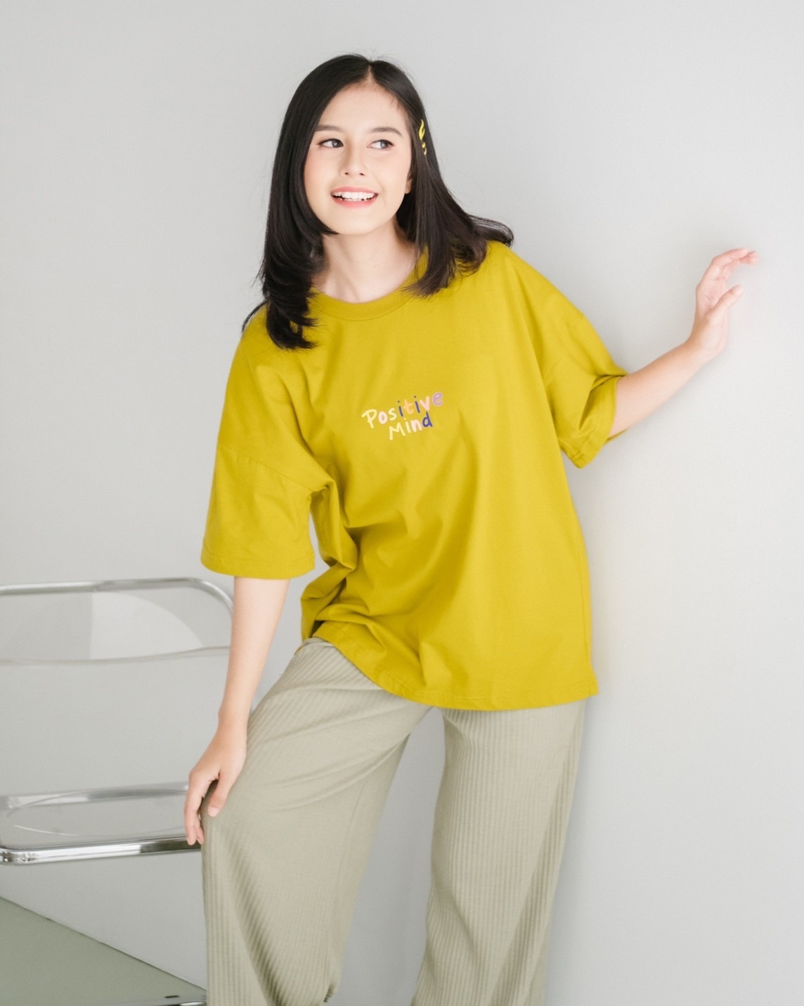 Positive Mind T-Shirt Light Mustard