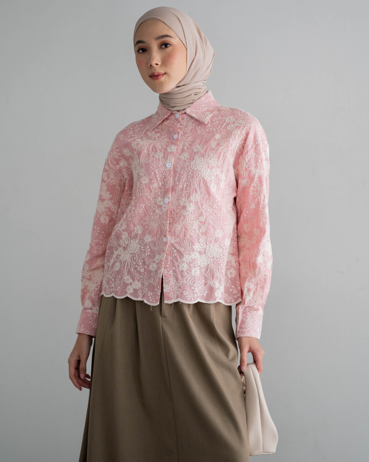 Oenzi Shirt Kode 234A / 9060 Dusty Pink - Image 2