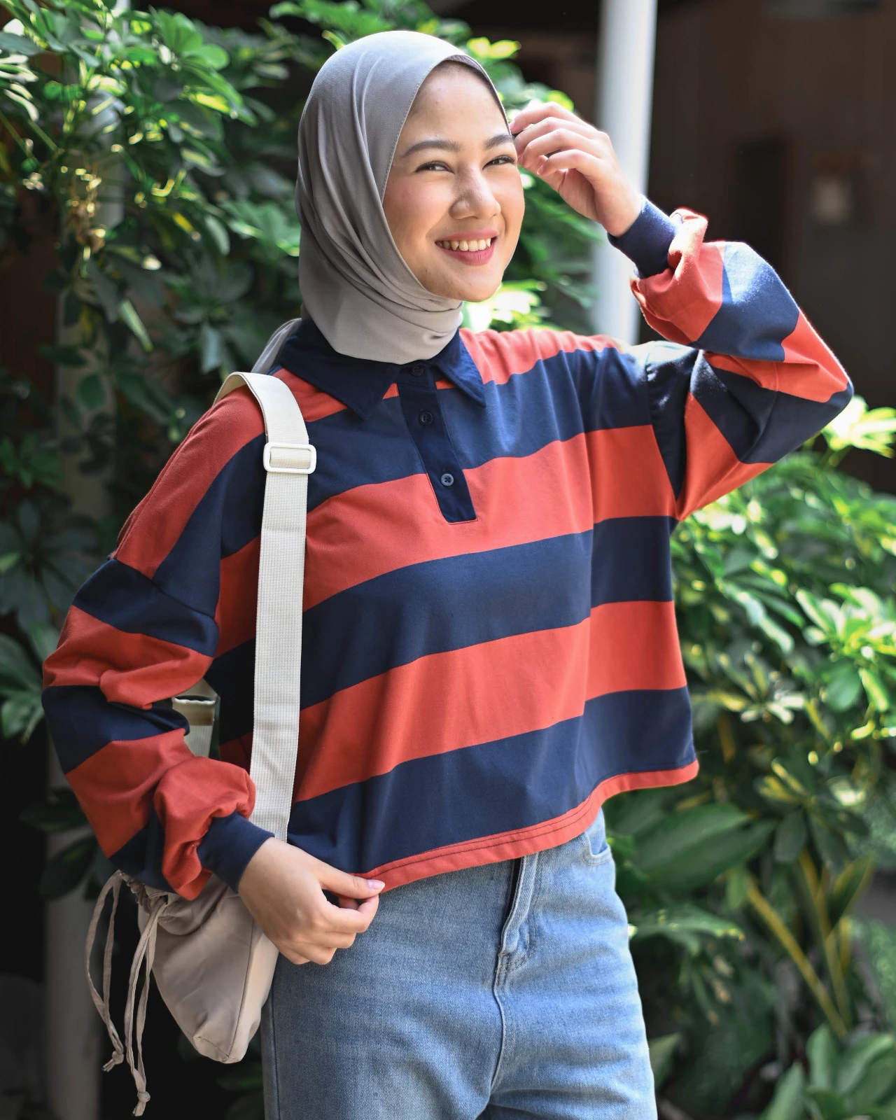 Lilou Stripe Longsleeve Teracotta-Navy