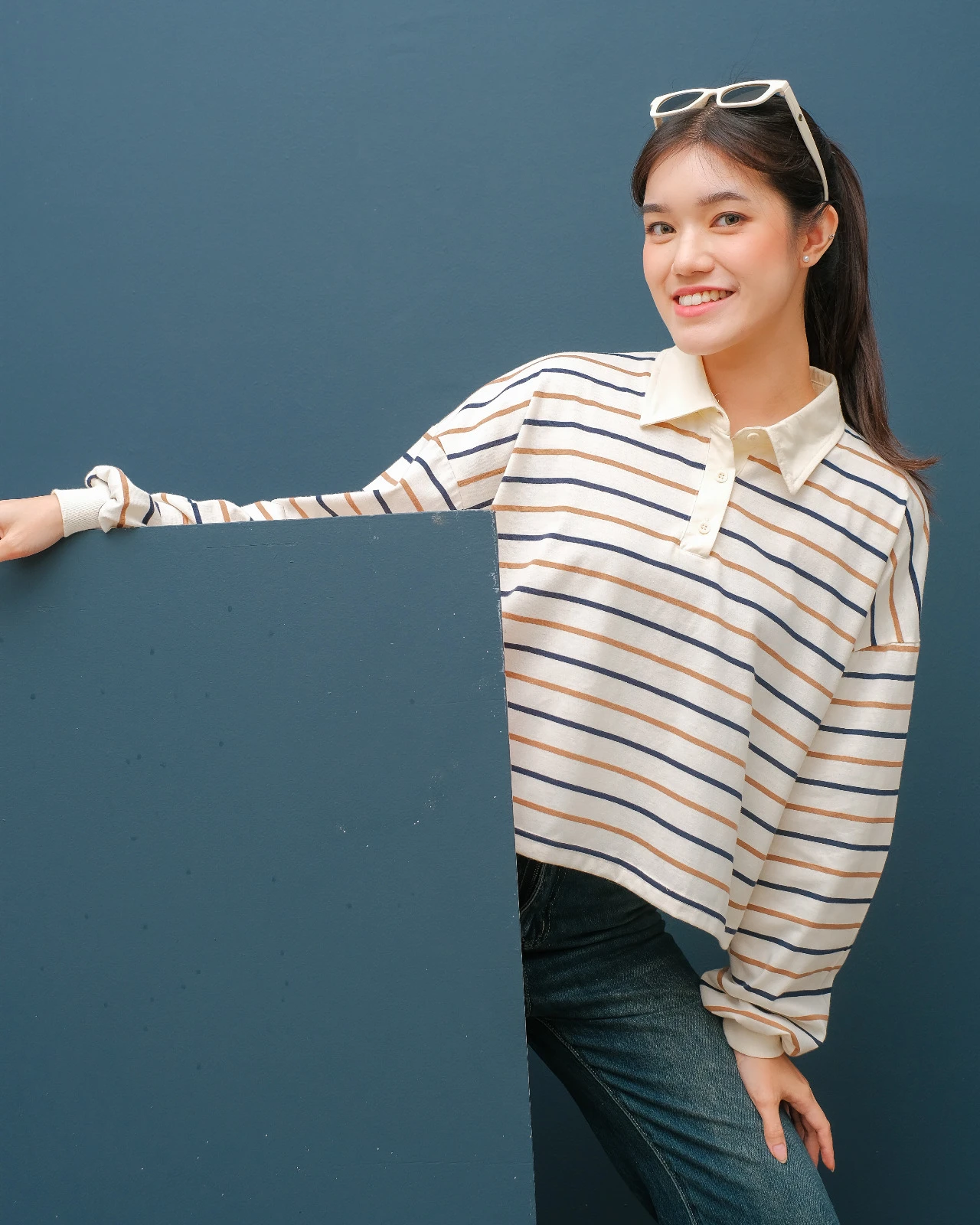 Lilou Stripe Longsleeve Cream Small