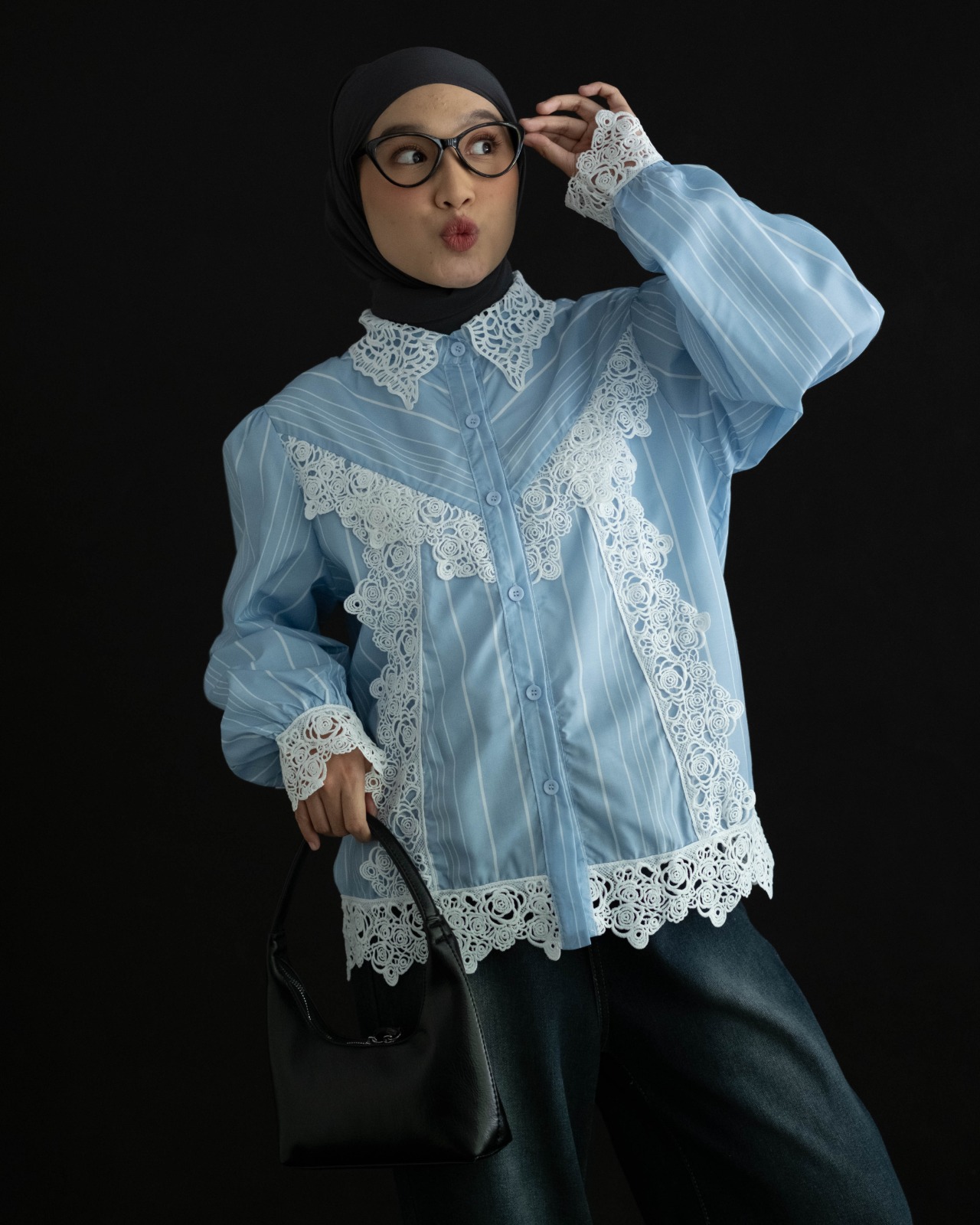 Dafiya Shirt Kode 125A Blue Stripe