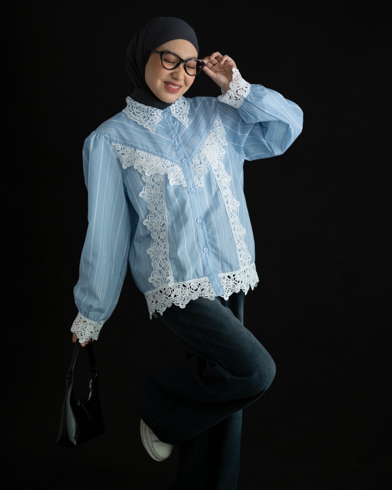 Dafiya Shirt Kode 125A Blue Stripe - Image 2