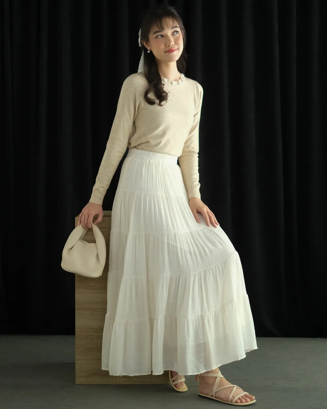 Evianne Skirt Kode 121B Ivory - Image 3