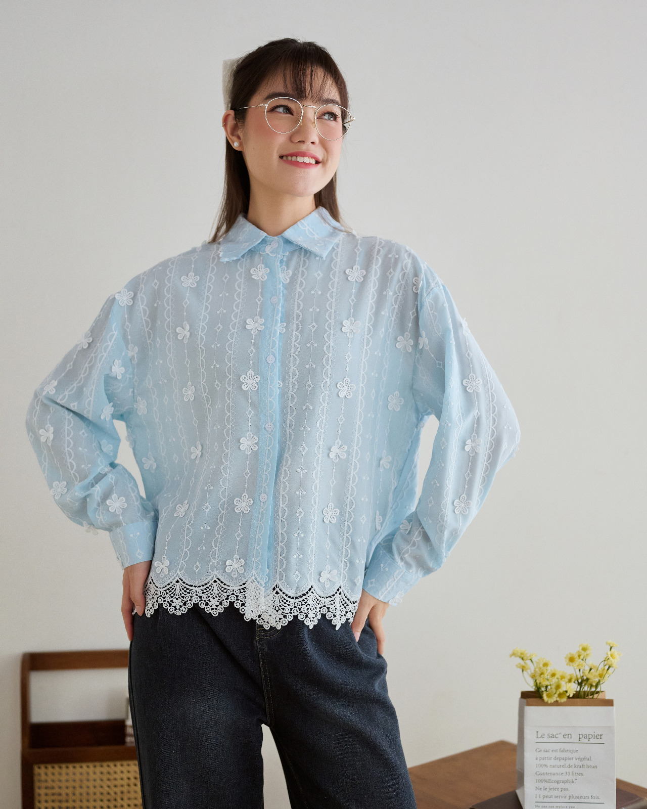 Alternative view of Halona Shirt Kode 135B Blue