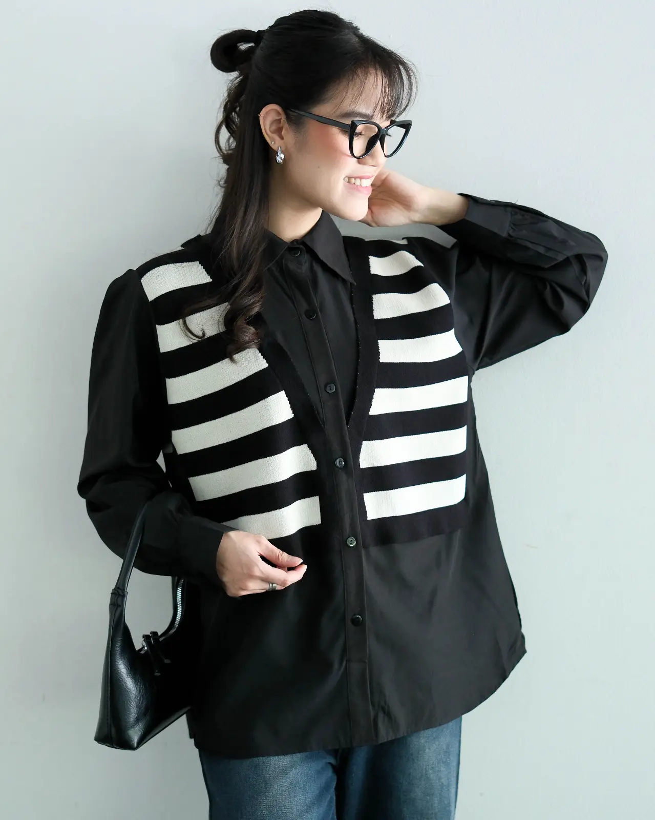 Hasna Shirt Kode 154B Black - Image 2