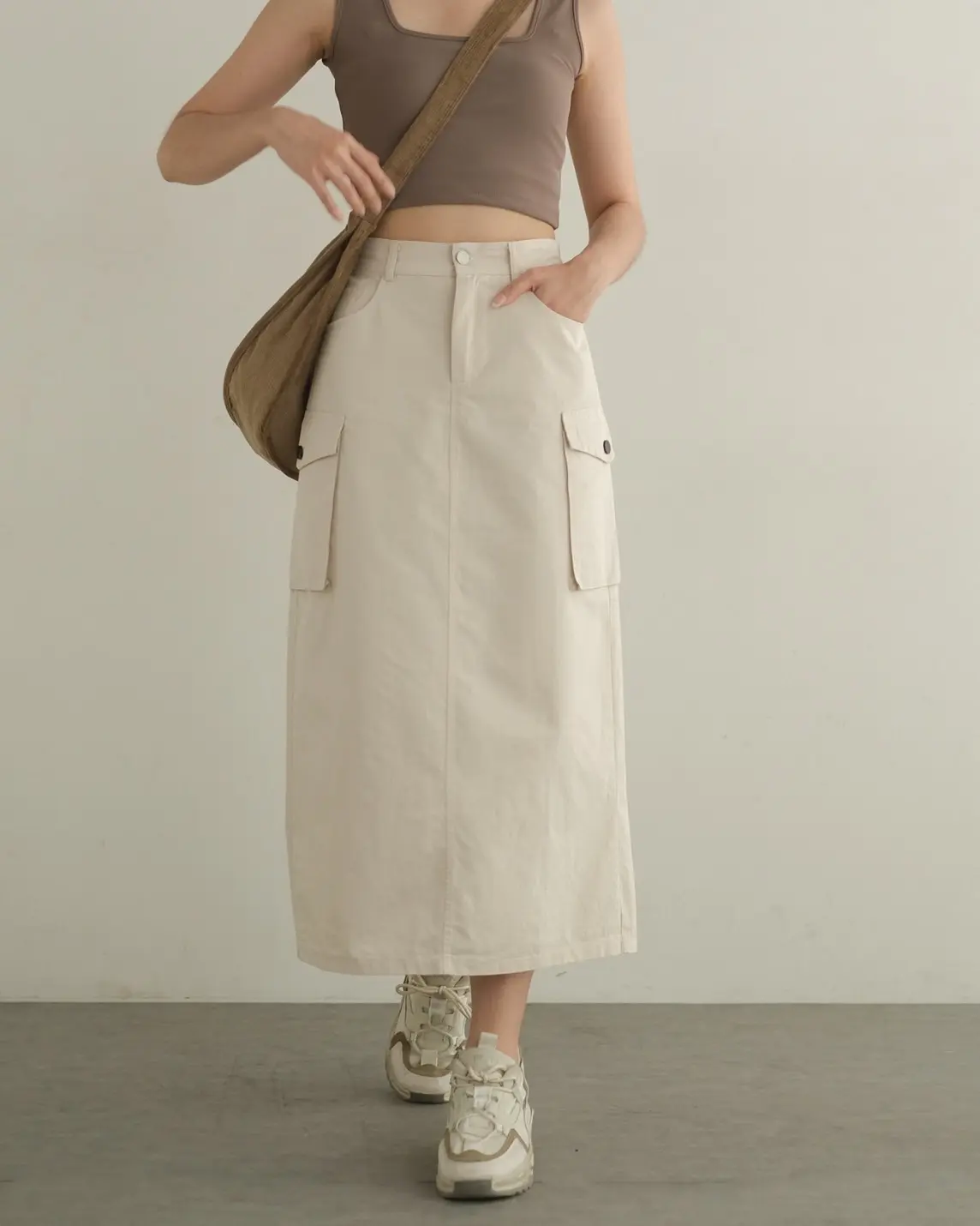 Laiba Cargo Skirt Kode 118B/5528 Cream