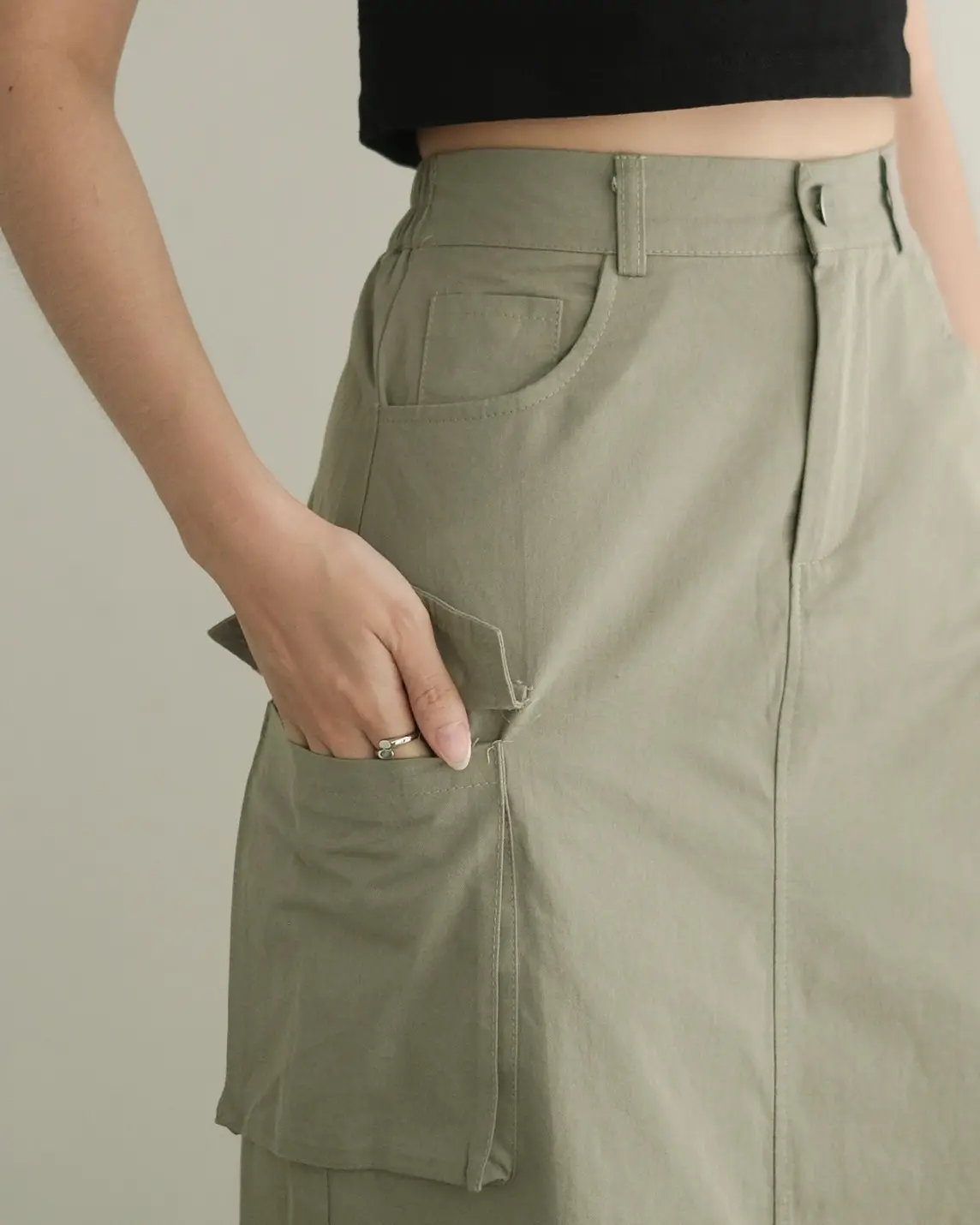 Laiba Cargo Skirt Kode 118B/5528 Sage Green - Image 2