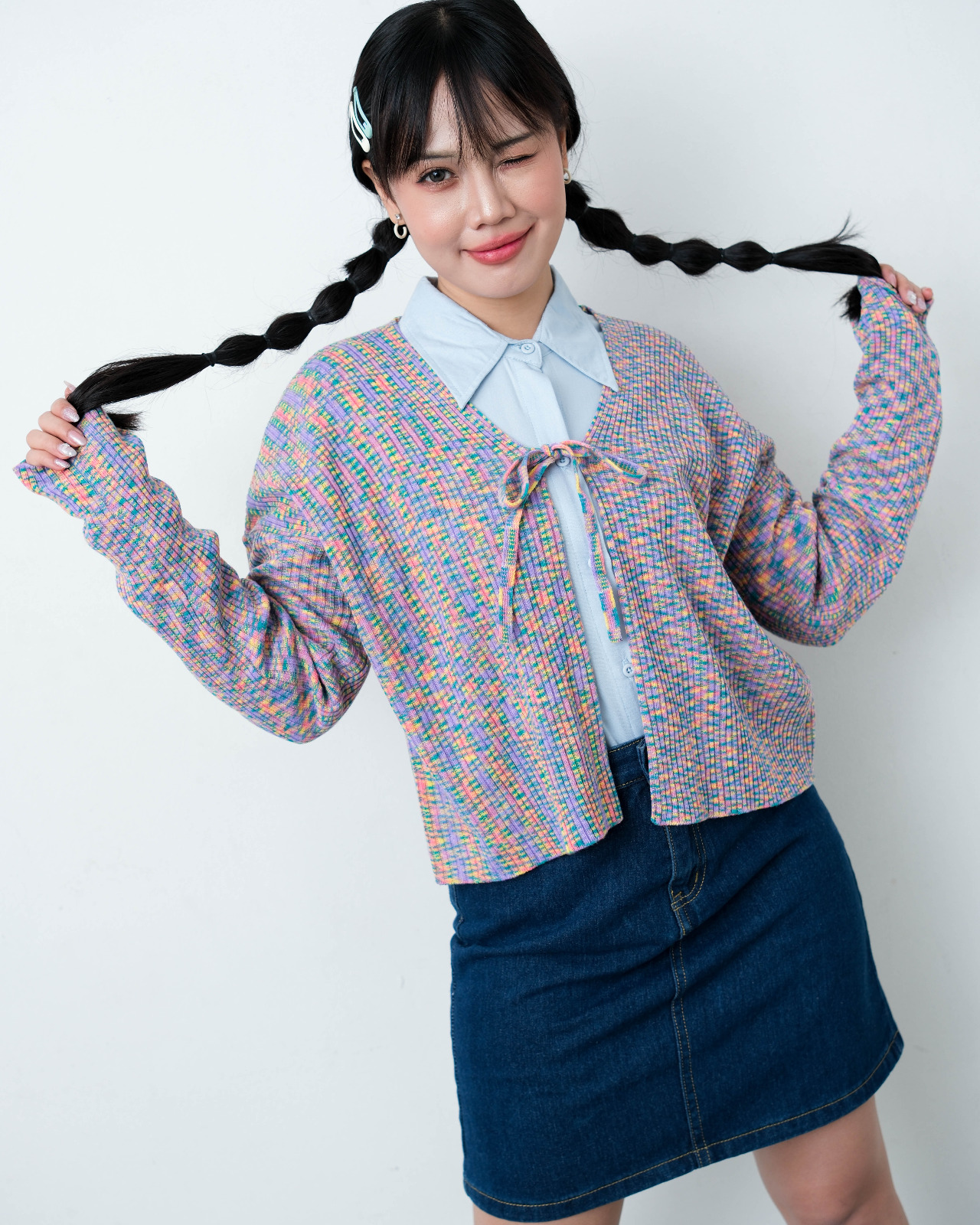 Miyuki Cardigan Blue - Image 3