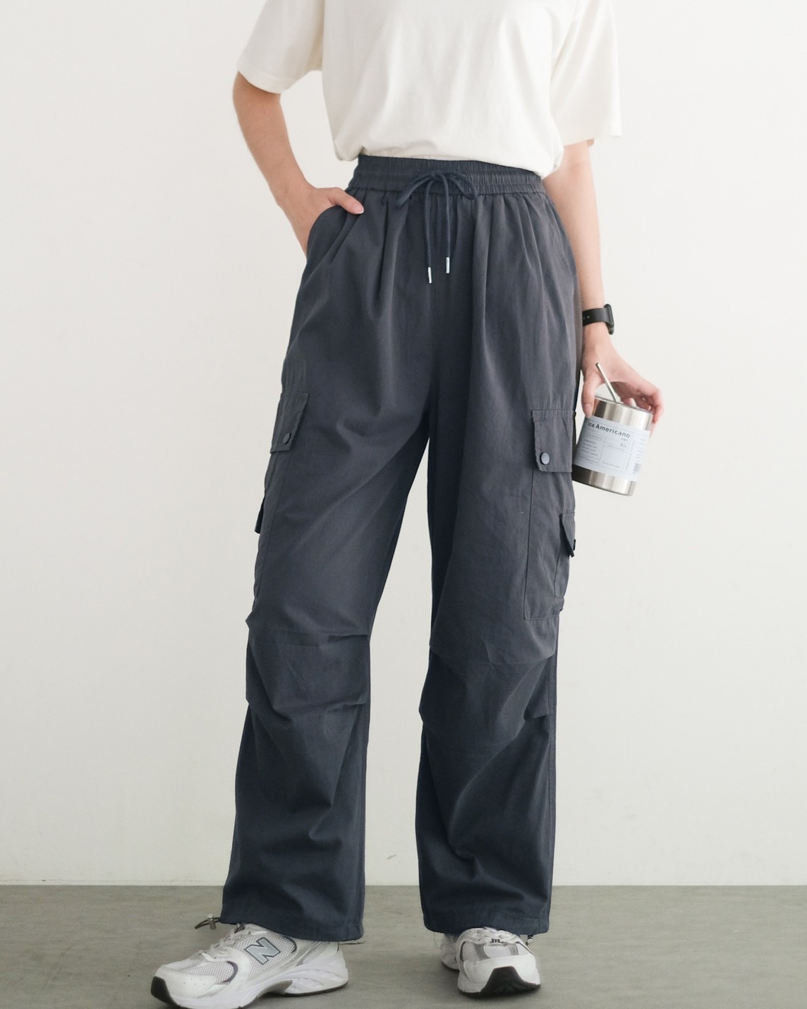 Xaviela Cargo Pants Kode 166A Dark Grey