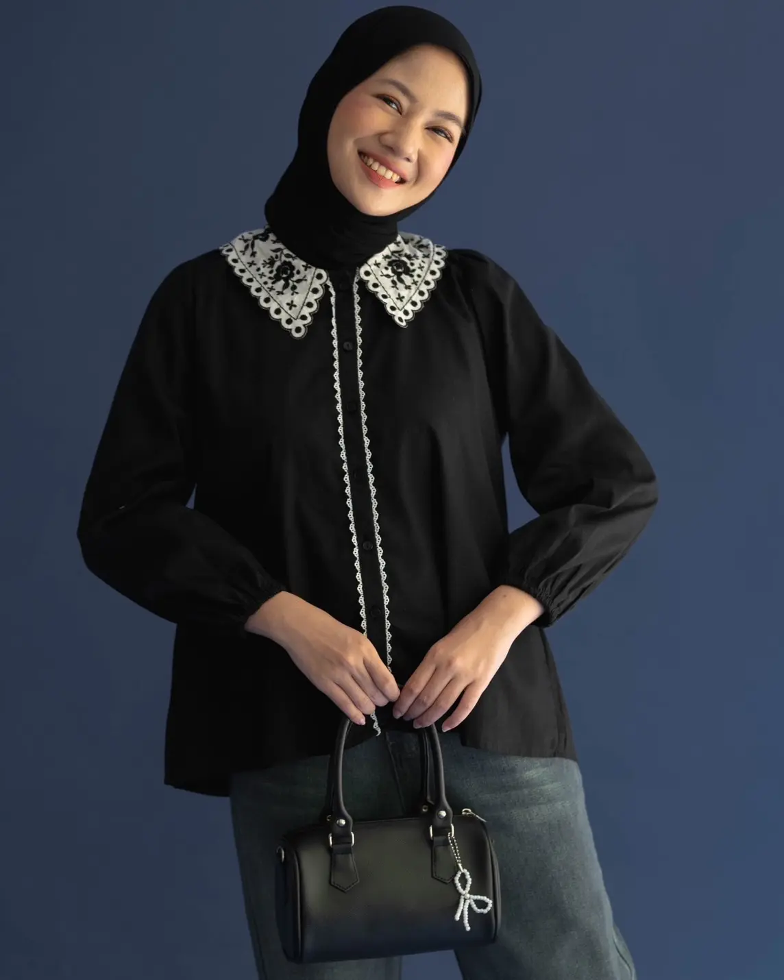 Harsika Shirt Kode 20232-1 Black