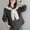 Akeyla Shirt Kode 141B Black-Beige - Image 3