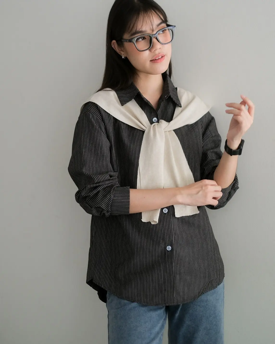 Akeyla Shirt Kode 141B Black-Beige