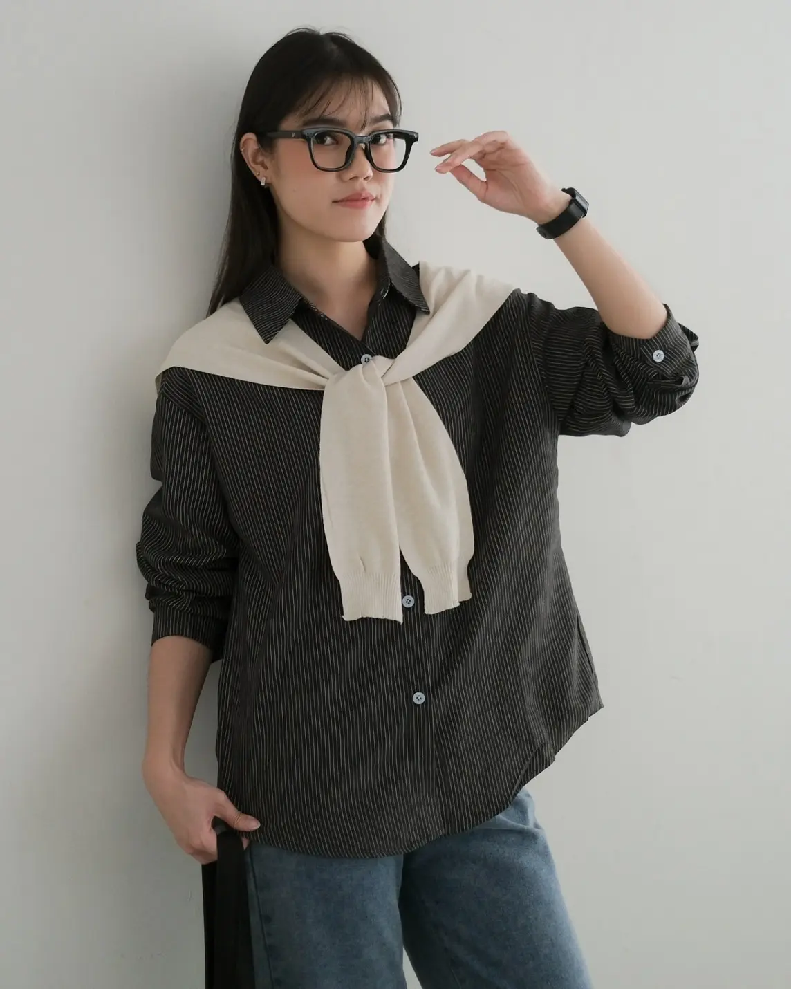 Akeyla Shirt Kode 141B Black-Beige - Image 2