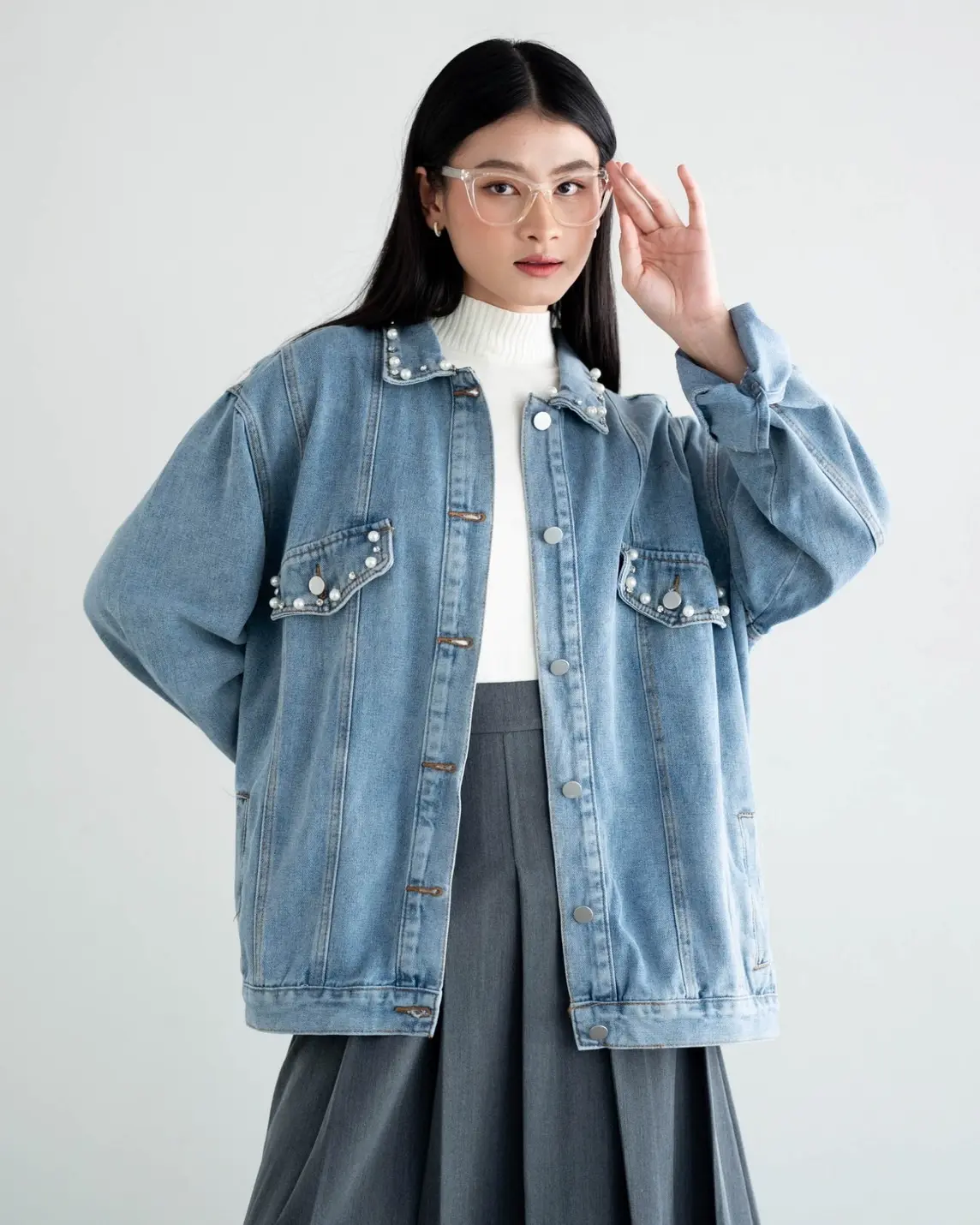Zaikha Denim Jacket Kode 193B Light Blue