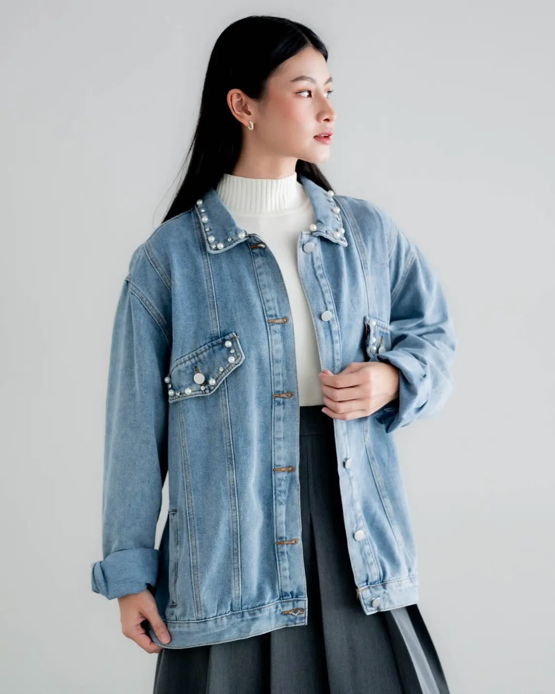 Zaikha Denim Jacket Kode 193B Light Blue - Image 2