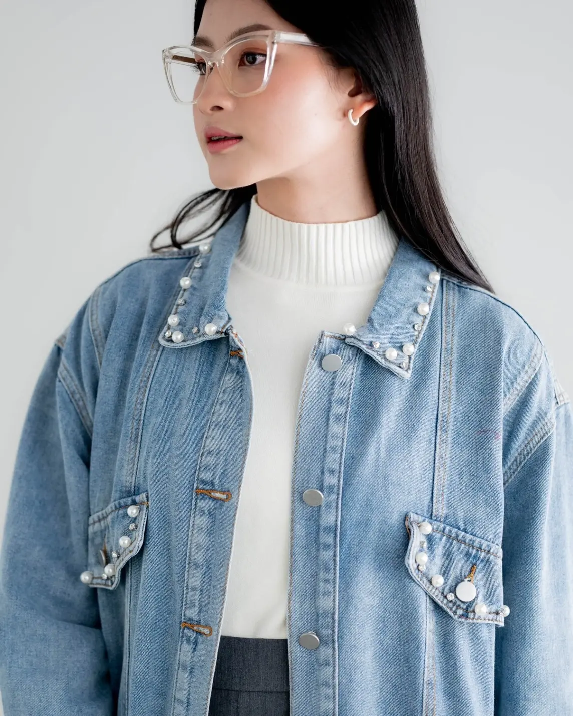 Zaikha Denim Jacket Kode 193B Light Blue - Image 3