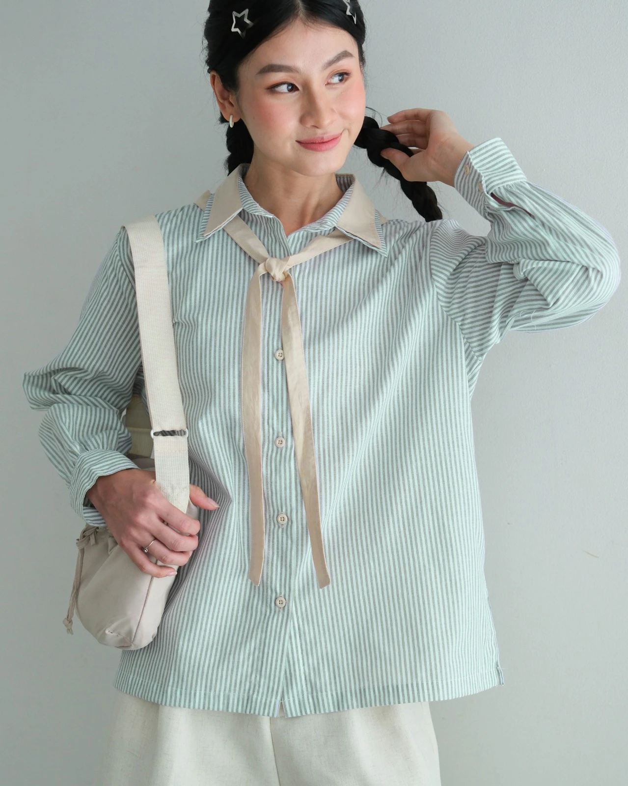 Joya Stripe Shirt Mint