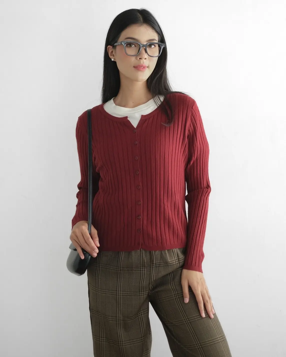 Biruni Cardigan Kode 287C Maroon - Image 2
