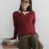Biruni Cardigan Kode 287C Maroon - Image 3