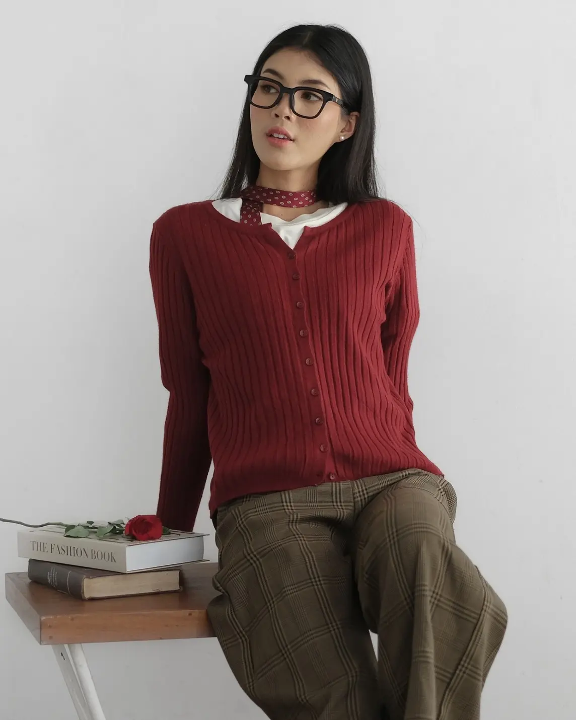 Biruni Cardigan Kode 287C Maroon - Image 3