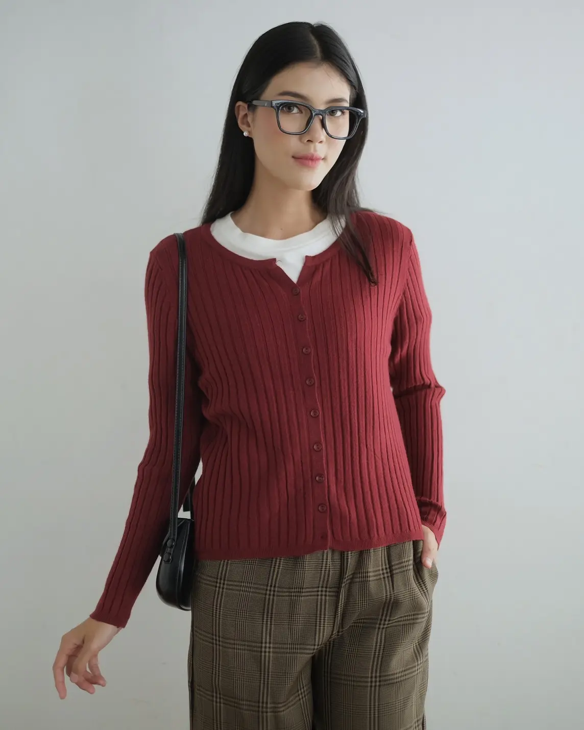 Biruni Cardigan Kode 287C Maroon - Image 4