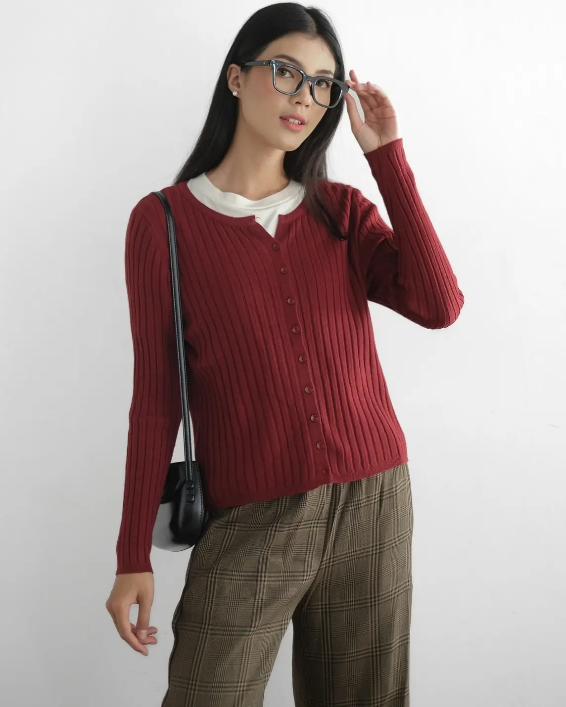 Biruni Cardigan Kode 287C Maroon - Image 5