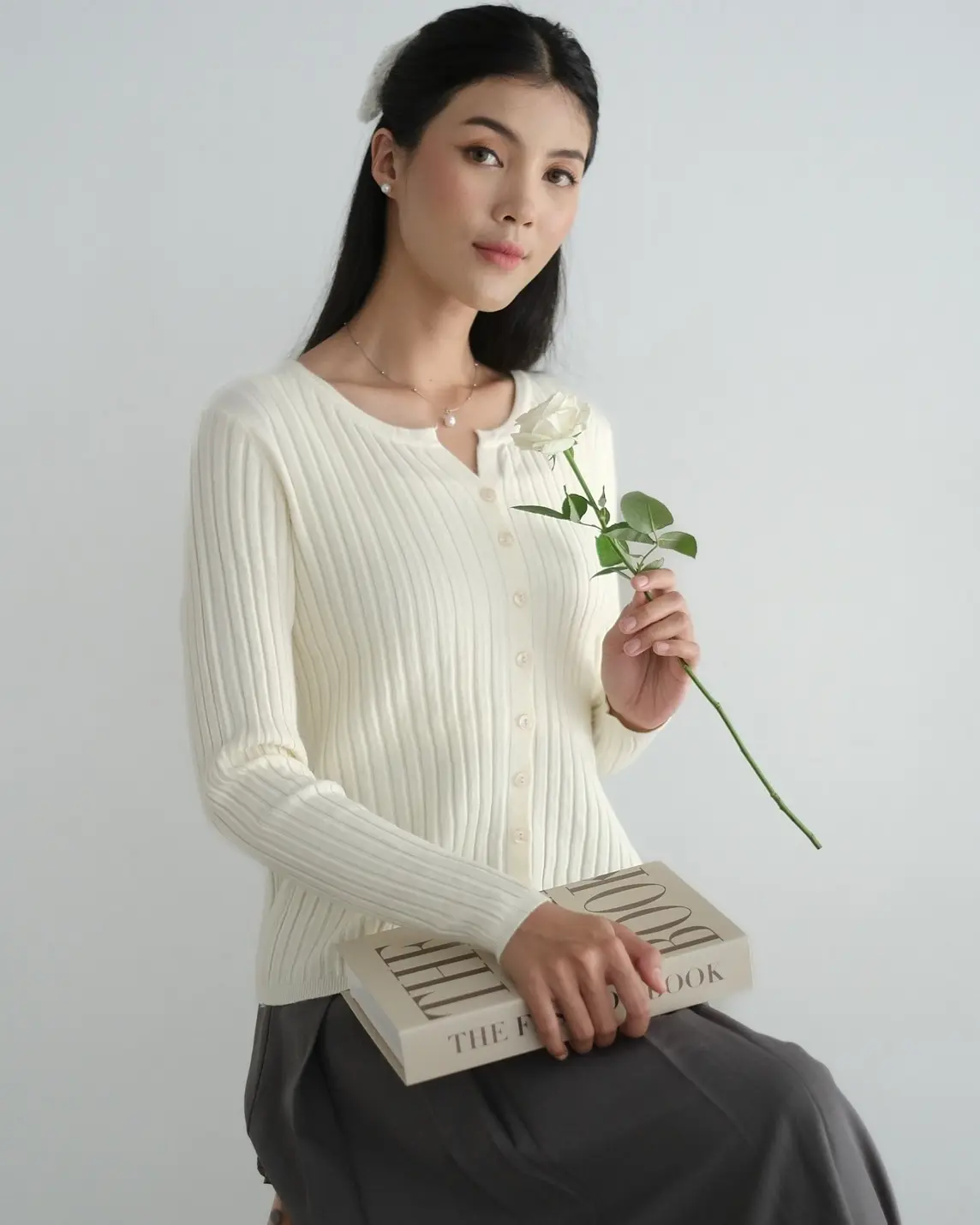 Biruni Cardigan Kode 287C Ivory - Image 5