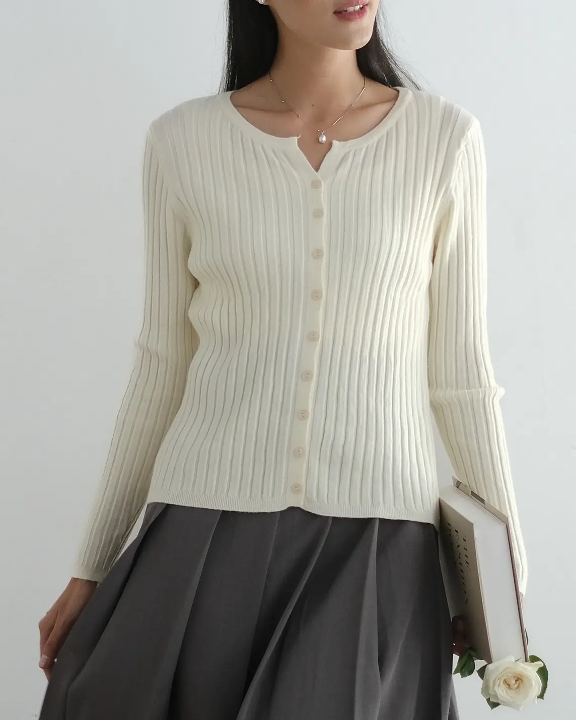 Biruni Cardigan Kode 287C Ivory - Image 2