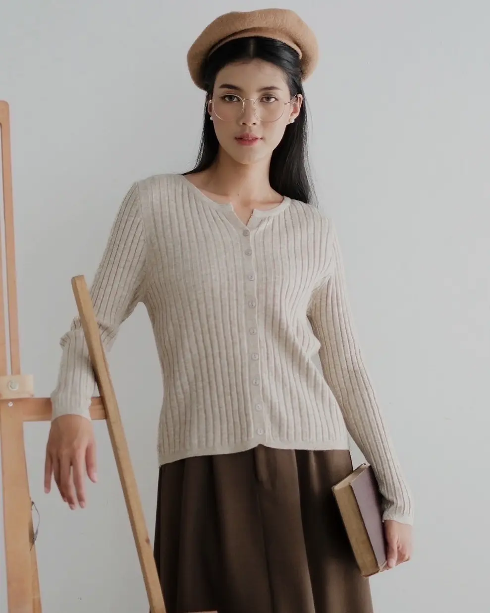 Biruni Cardigan Kode 287C Beige