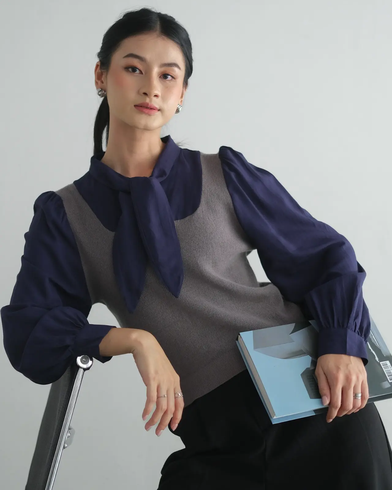 Brigita Shirt Kode 273C/8578 Dark Grey - Image 3