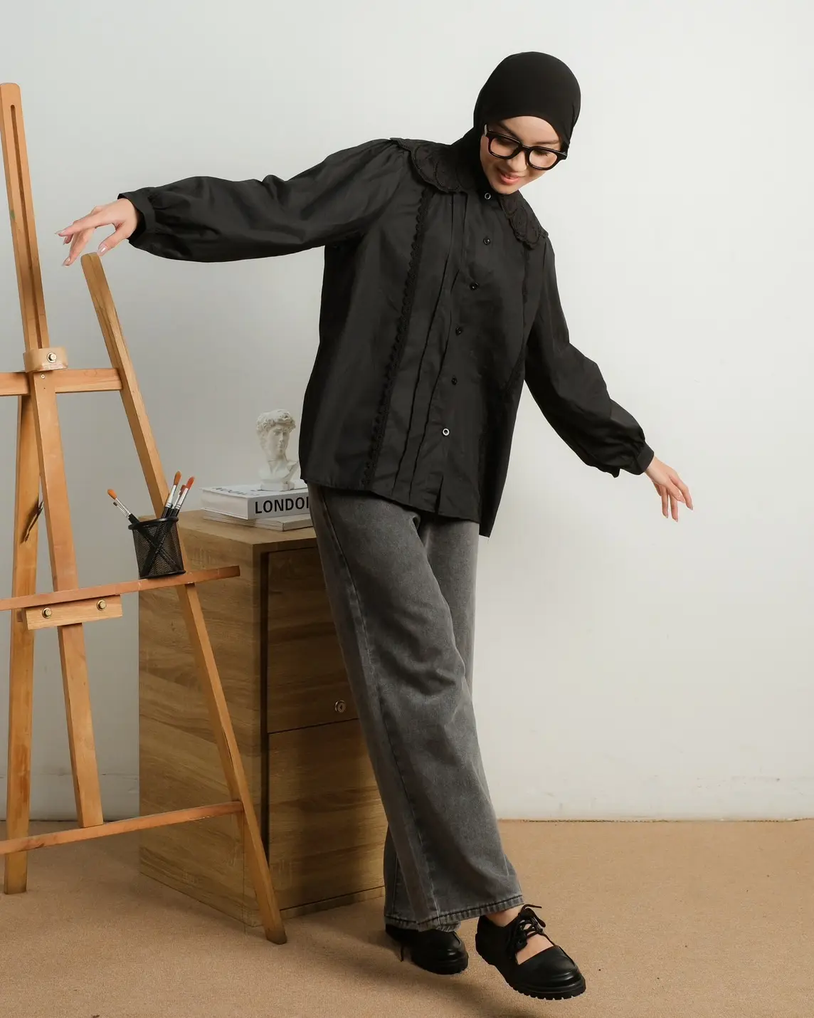 Chava Shirt Kode 131B Black - Image 2