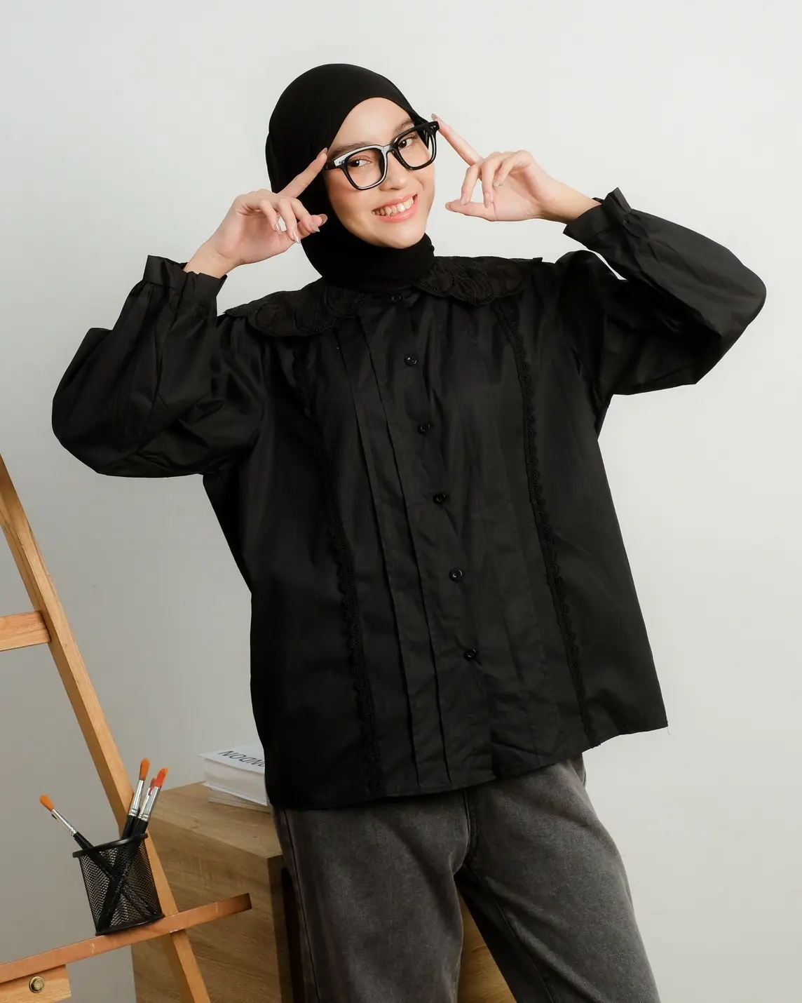 Chava Shirt Kode 131B Black