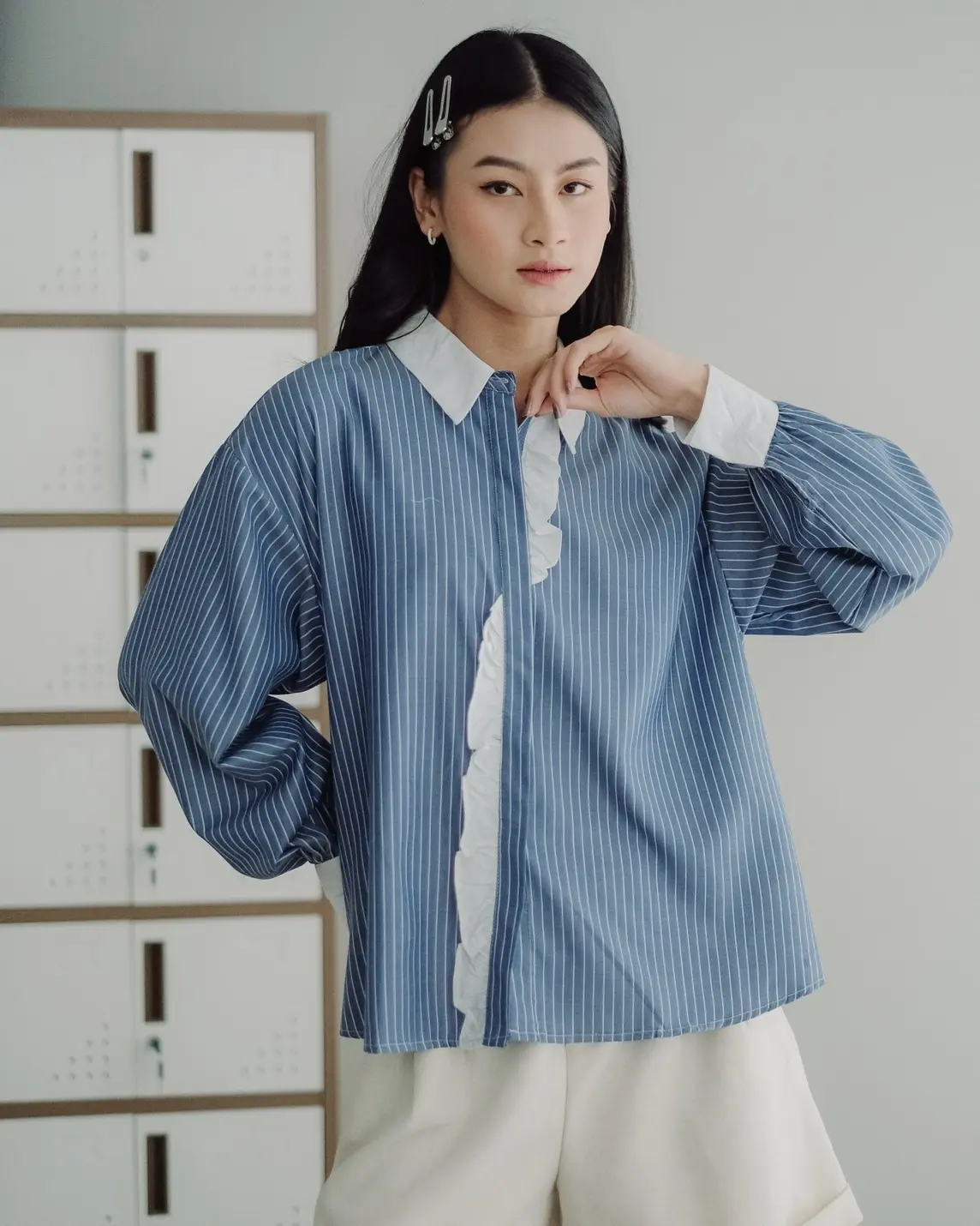 Evanya Shirt Kode 1390 Blue Denim