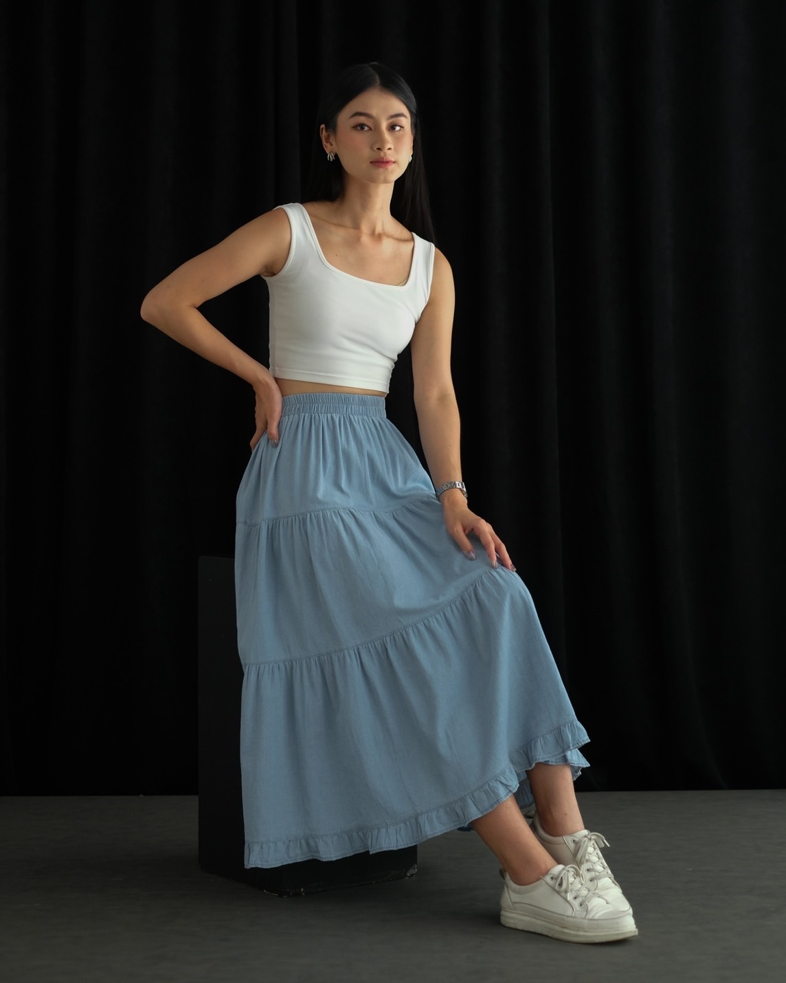 Noima Denim Skirt Light Blue - Image 3