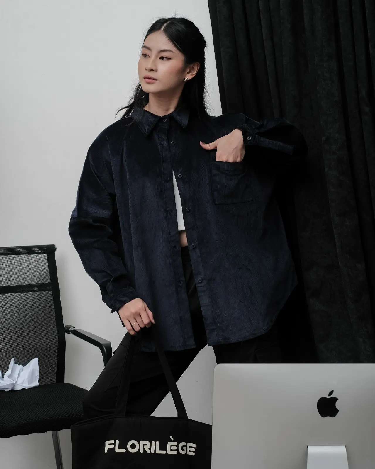 Raquel Corduroy Shirt Navy