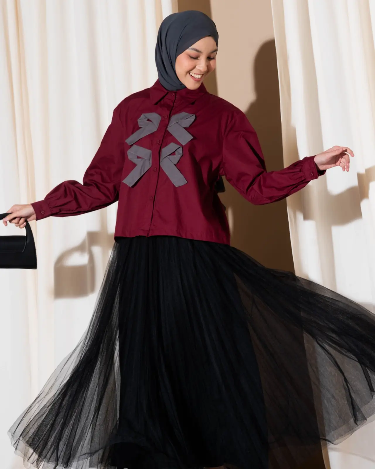 Soljin Shirt Maroon - Image 3