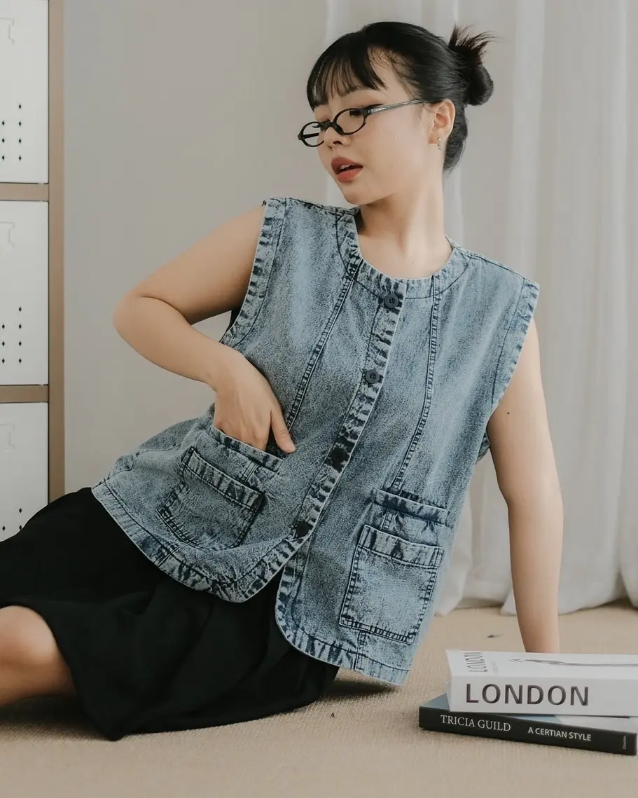 Yoli Denim Vest Acid