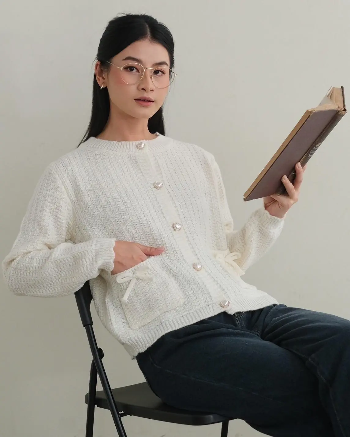 Adiba Cardigan Kode 264C Ivory - Image 2