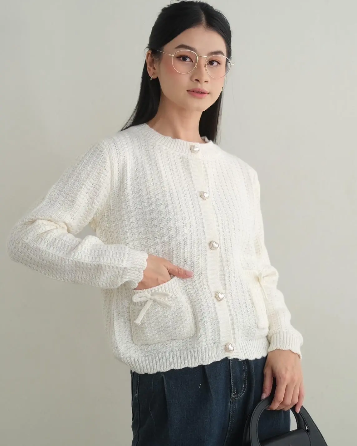 Adiba Cardigan Kode 264C Ivory - Image 3