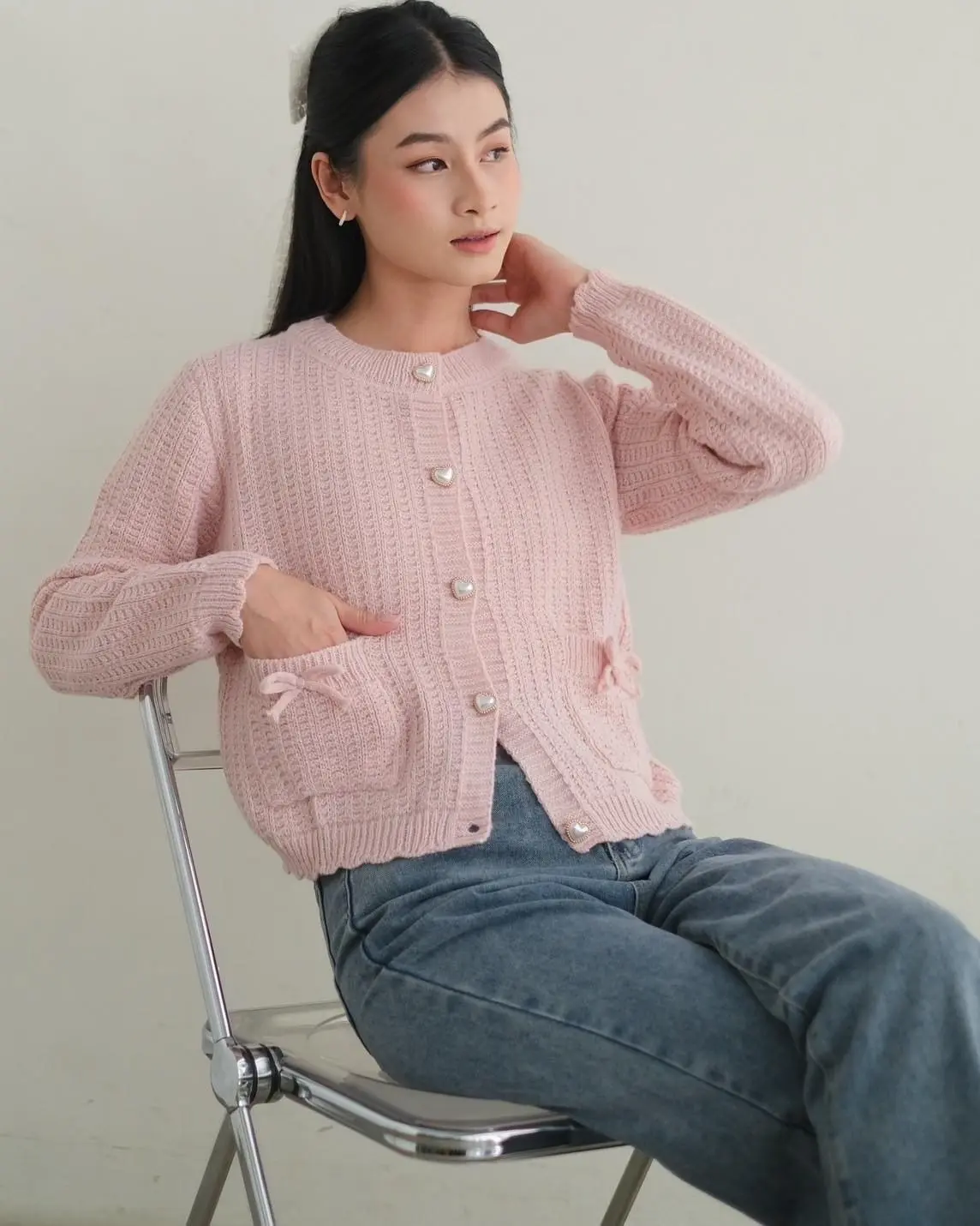 Adiba Cardigan Kode 264C Pink - Image 3