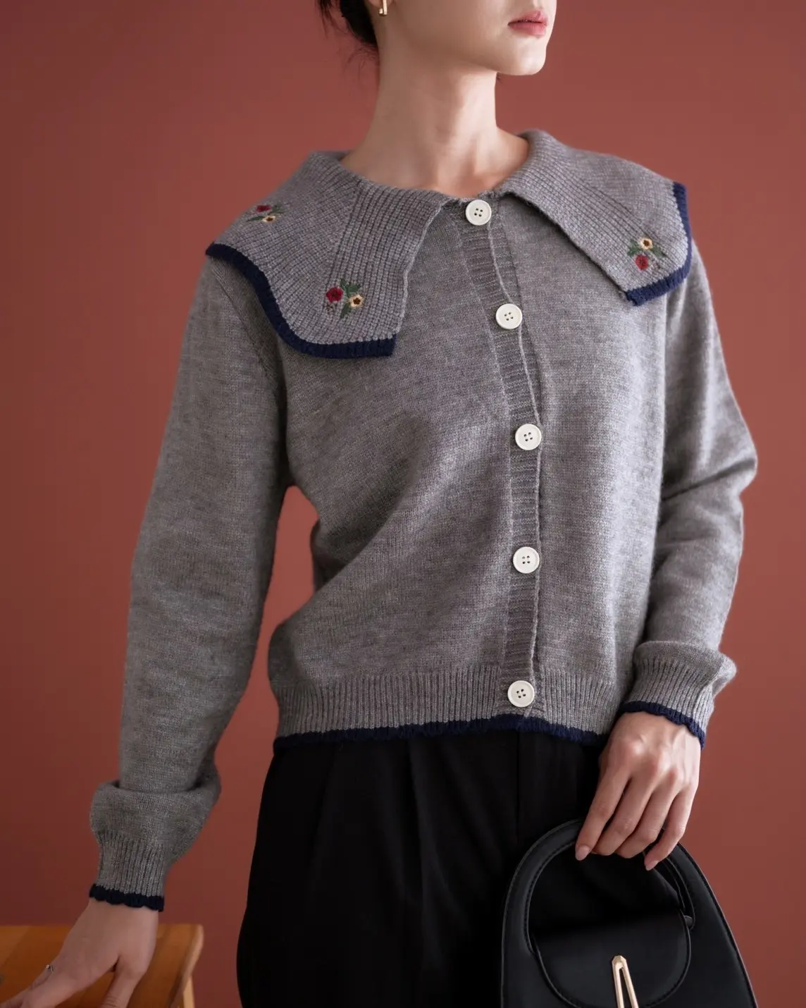 Electa Cardigan Kode 243C Dark Grey - Image 2