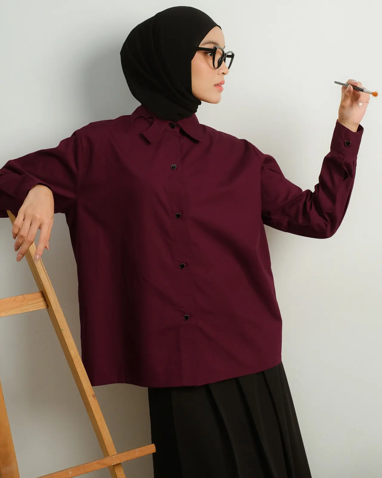 Emina Shirt Maroon - Image 2