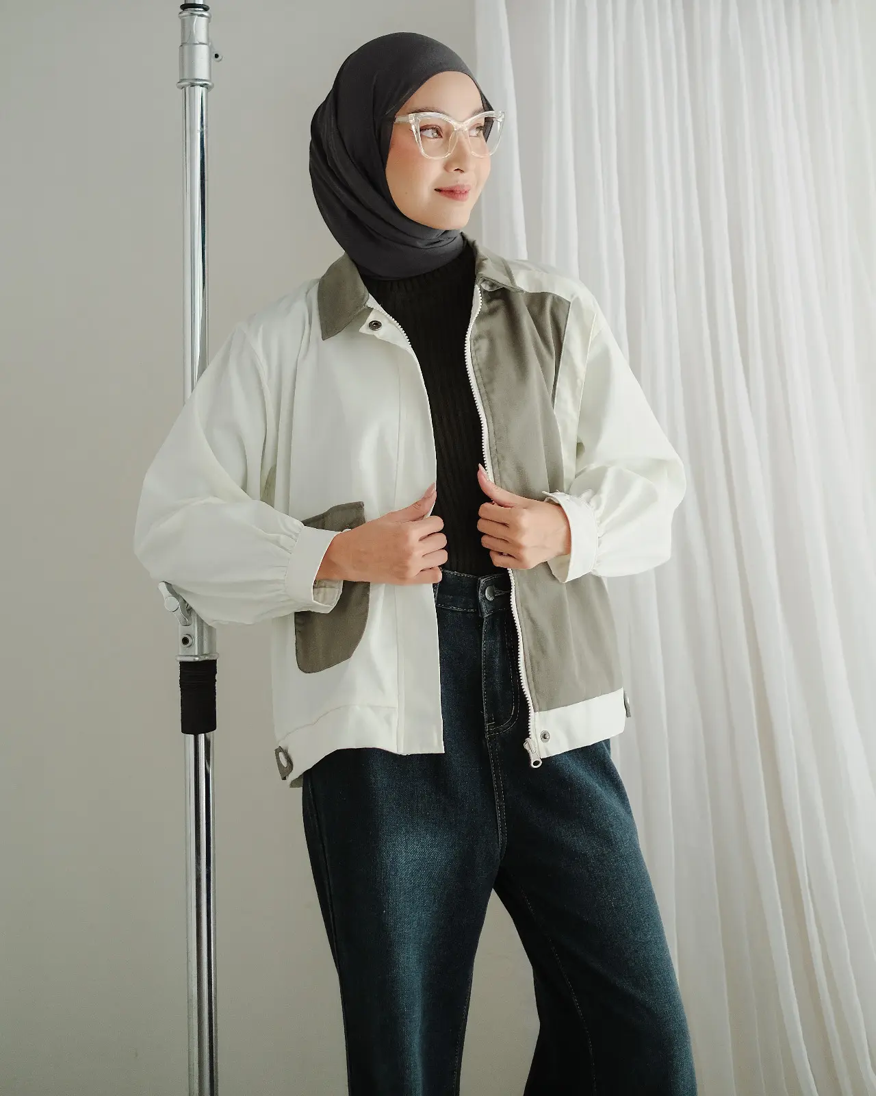 Juno Jacket Broken White-Sage Green - Image 2